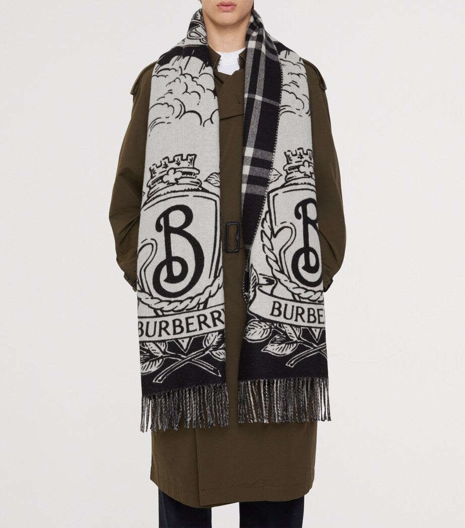 Black Cashmere Reversible Stormy Knight Scarf