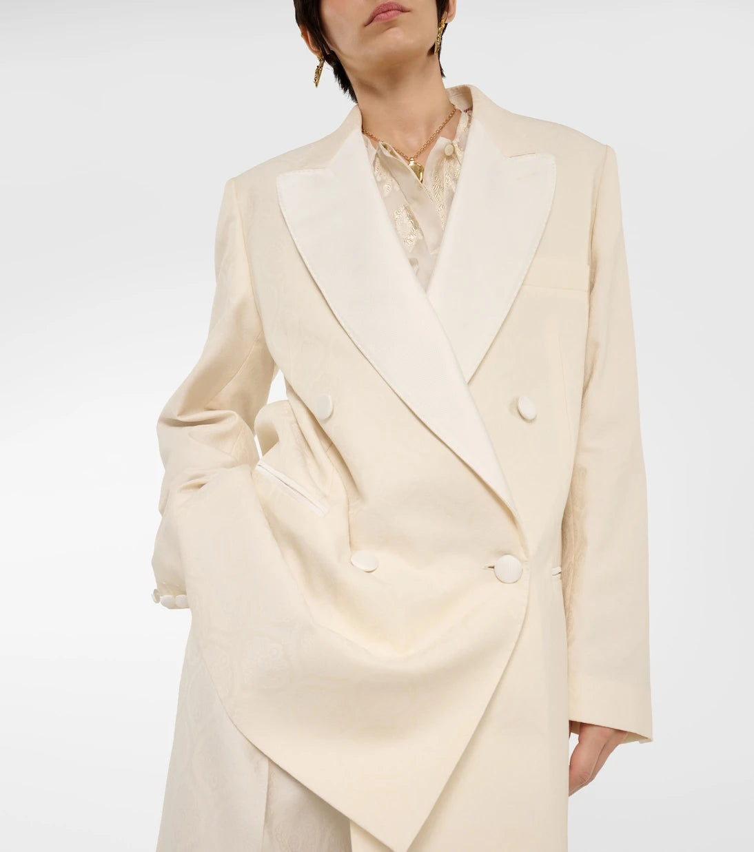 Etro - Floral cotton and wool jacquard blazer