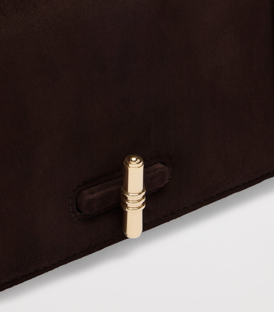 Suede May Clutch Bag EBONY