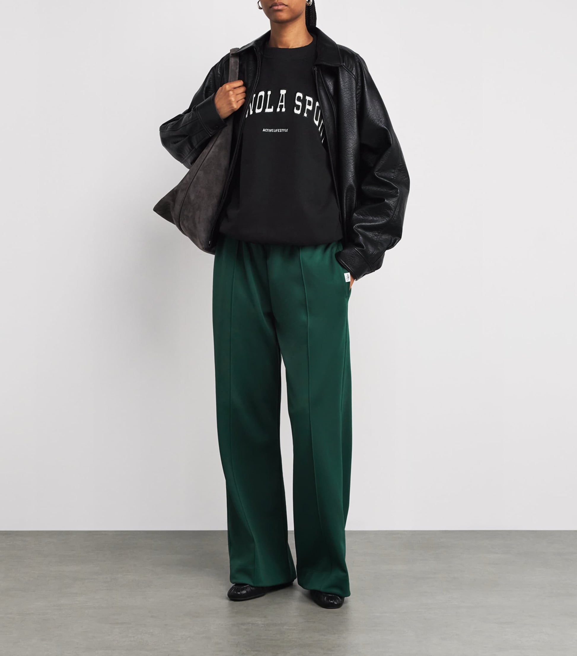 Adanola Black Organic Cotton Logo Sweatshirt