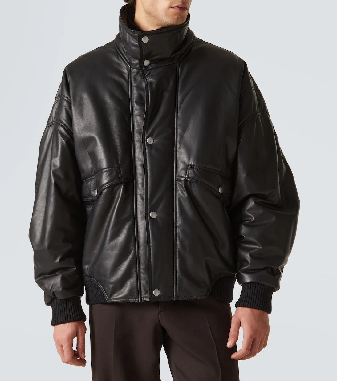 Prada - Leather bomber jacket