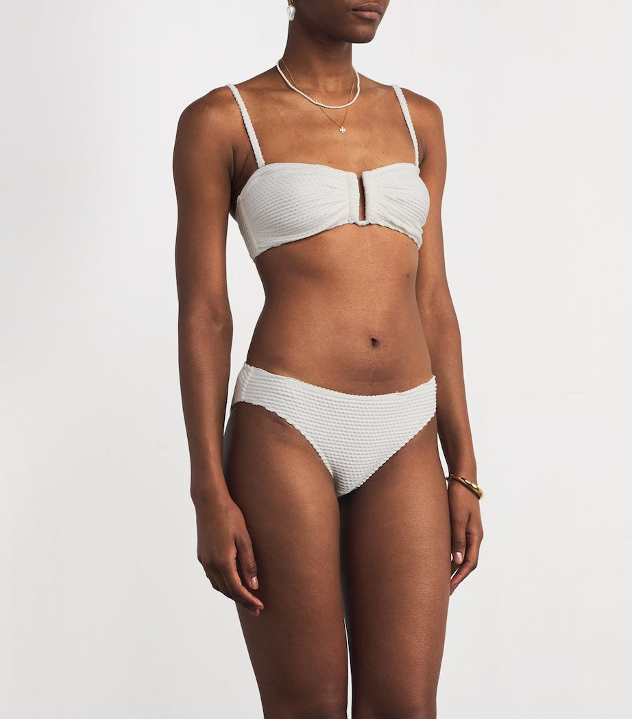 Ulla Johnson White Dani Mid-Rise Bikini Bottoms