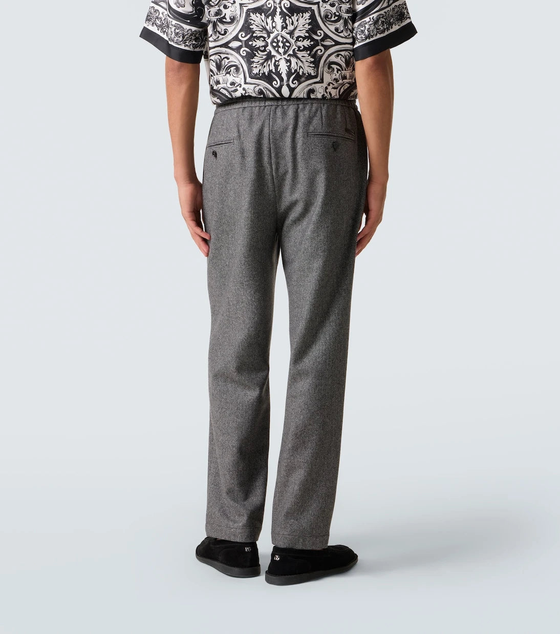 Dolce&Gabbana - Herringbone wool-blend wide-leg pants