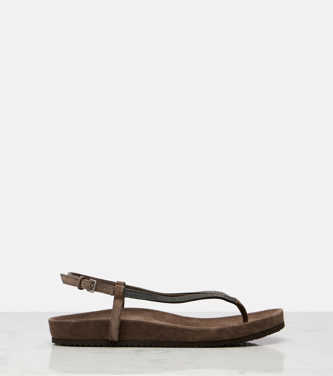 Brunello Cucinelli - Monili suede thong sandals