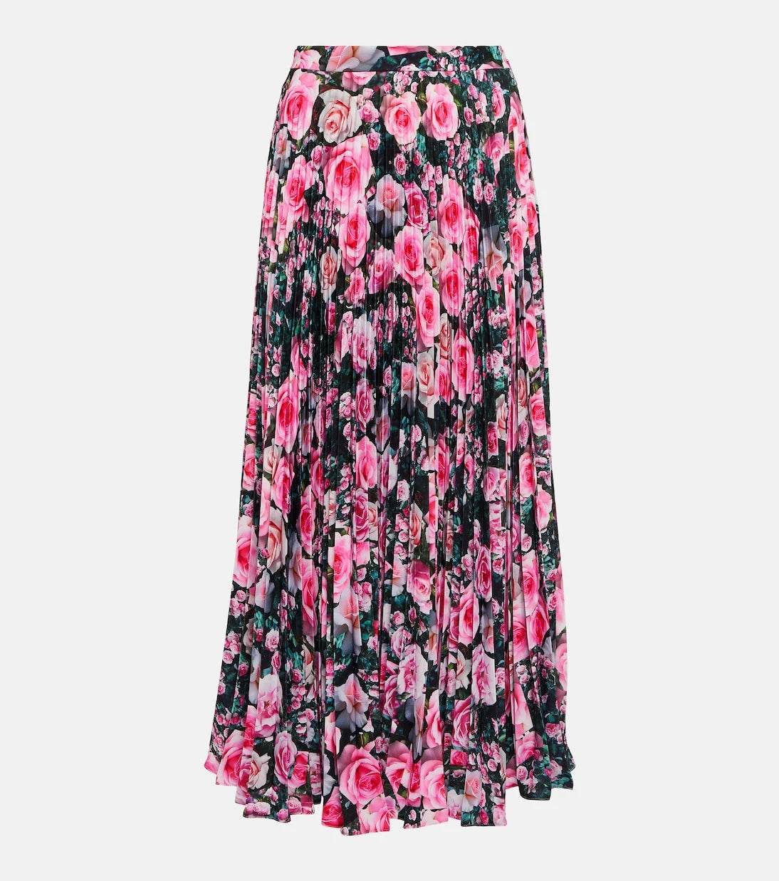 Christopher Kane - Floral high-rise pleated midi skirt