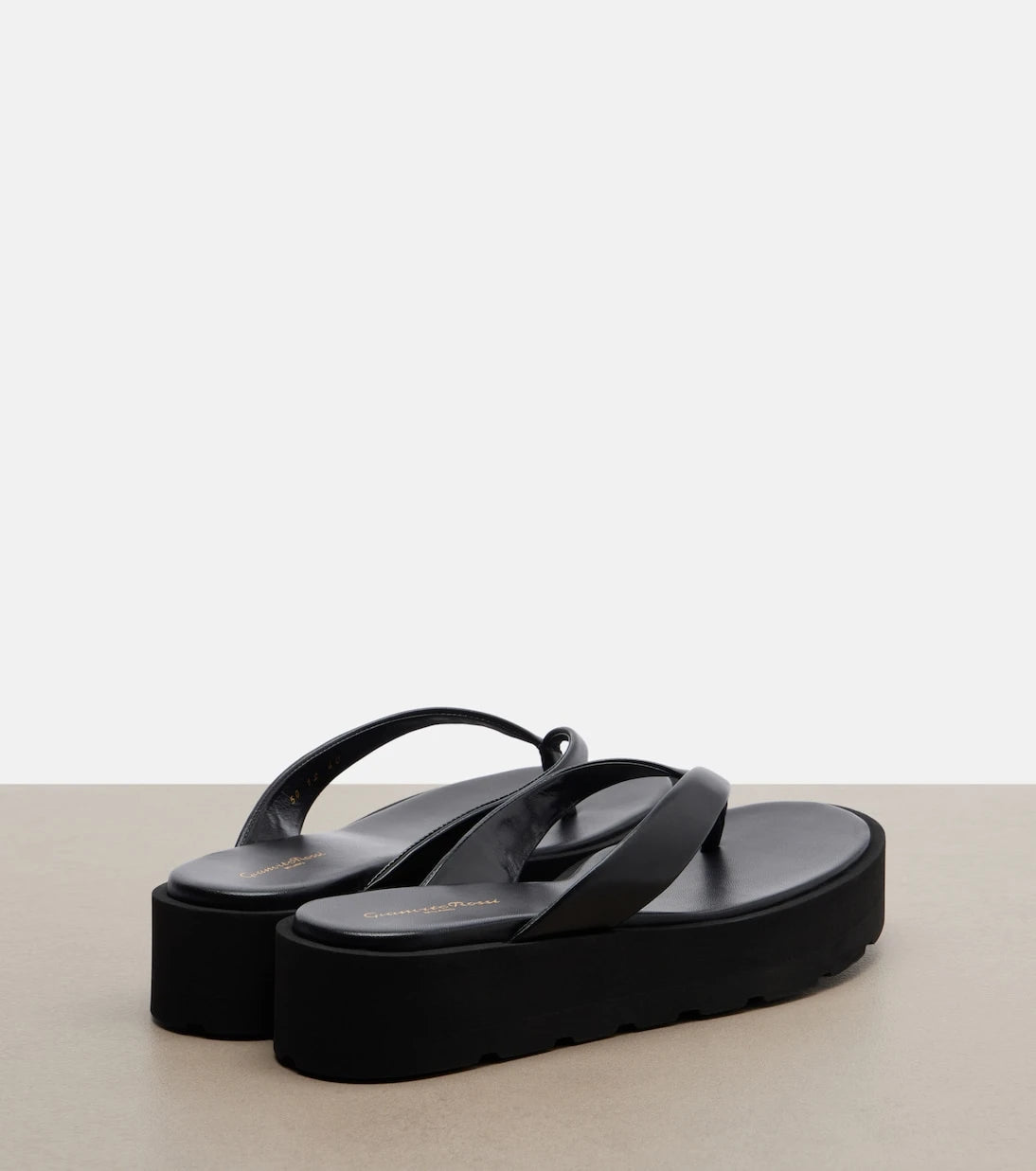 Gianvito Rossi - Leather platform thong sandals