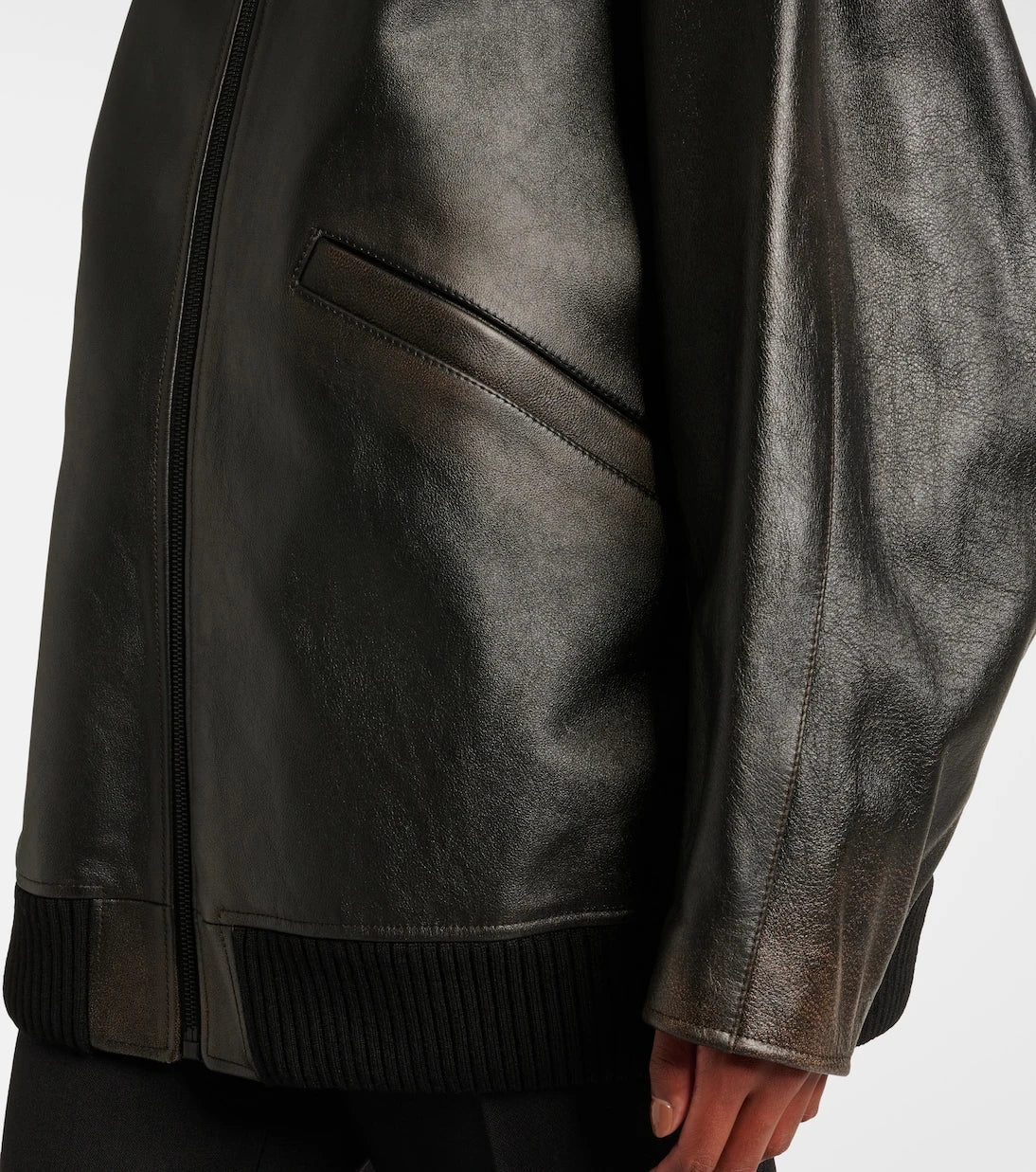 The Row - Kengia leather bomber jacket
