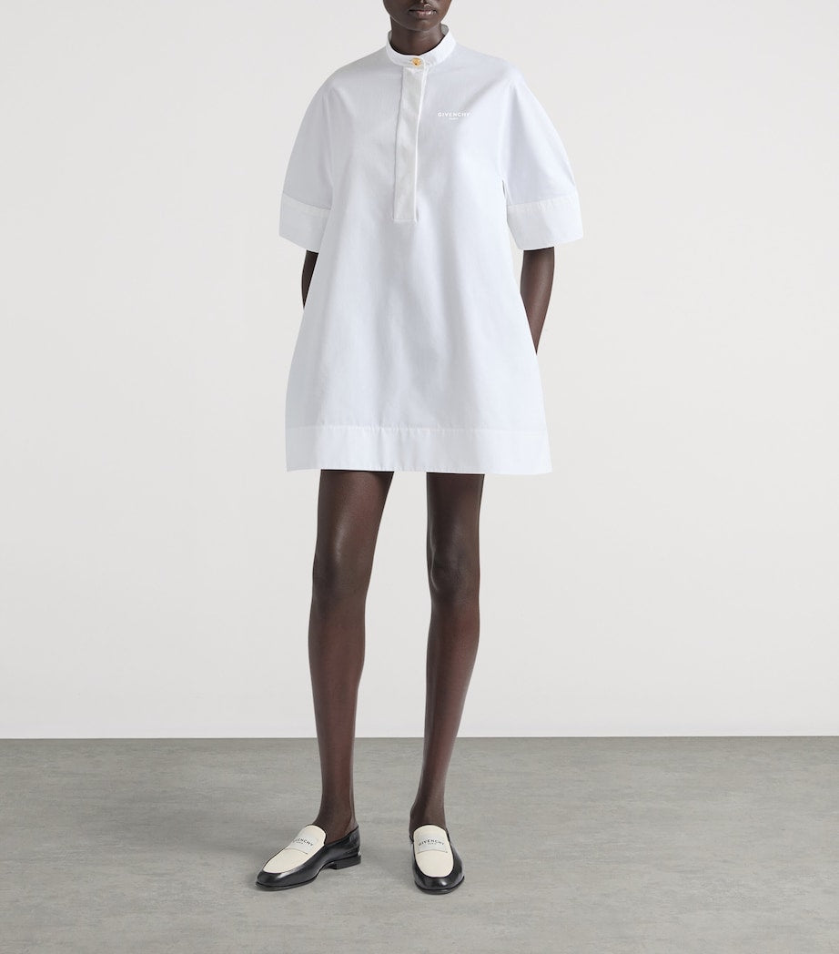 Givenchy White Stand-Collar Mini Shirt Dress