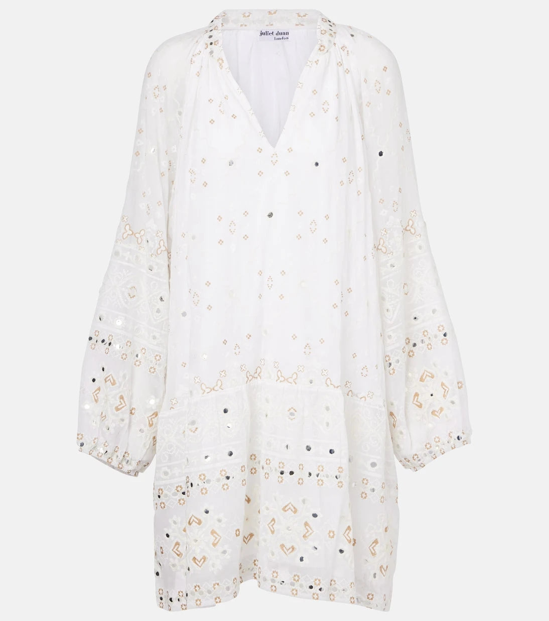 Juliet Dunn - Embroidered cotton minidress
