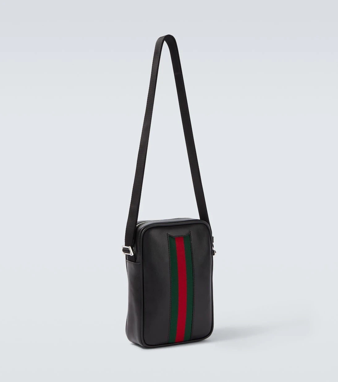 Gucci - Web Trademark Mini leather crossbody bag