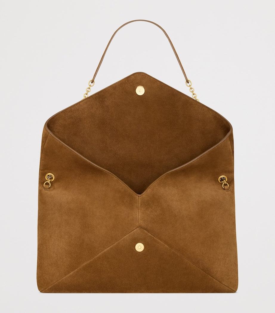 Saint Laurent Beige Extra Large Cassandre Envelope Chain Wallet