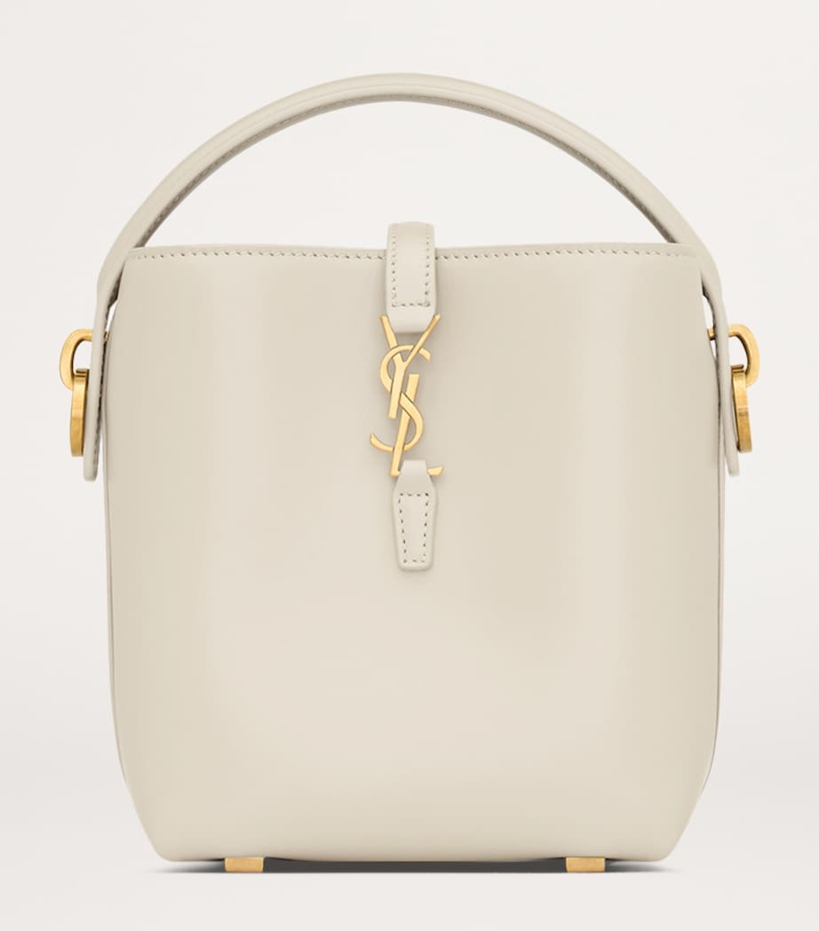 Saint Laurent White Mini Leather Le 37 Bucket Bag
