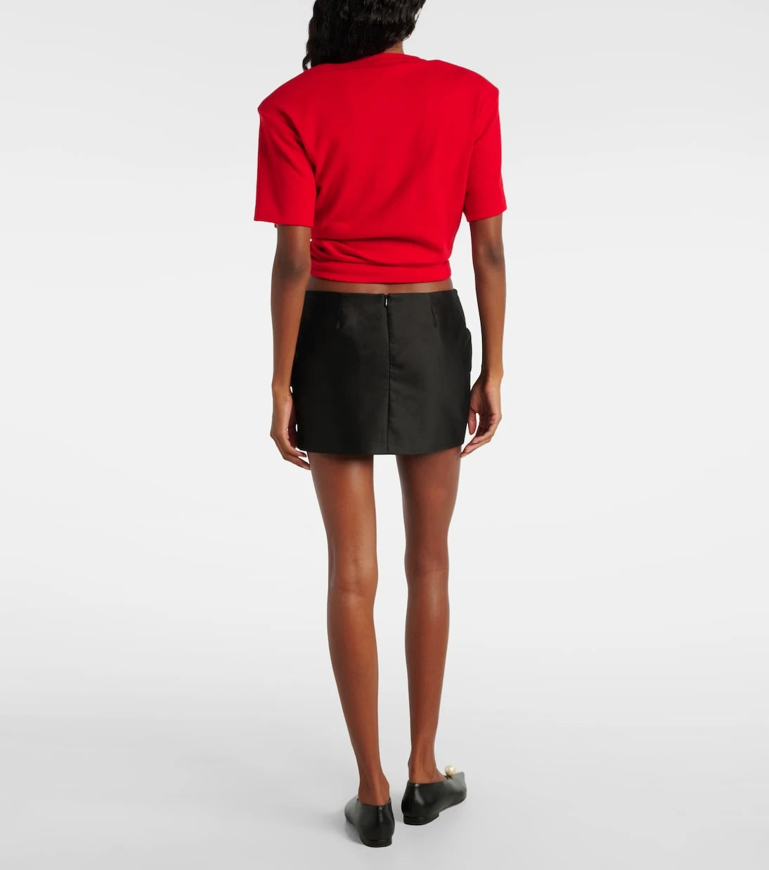 Magda Butrym - Floral-appliqué cotton miniskirt