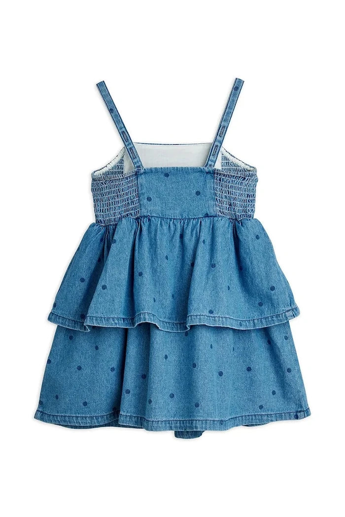 Детска дънкова рокля Mini Rodini denim dots