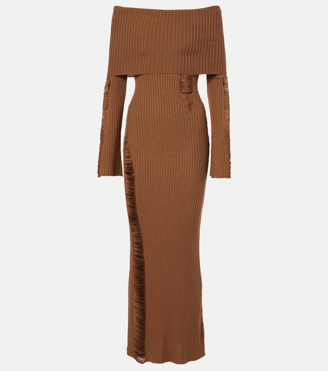 Aya Muse - Danica ribbed-knit silk-blend midi dress