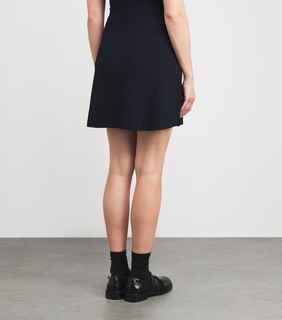 Blue Knitted Mini Skirt