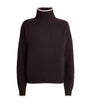 Brown Wool-Cashmere High-Neck Sweater