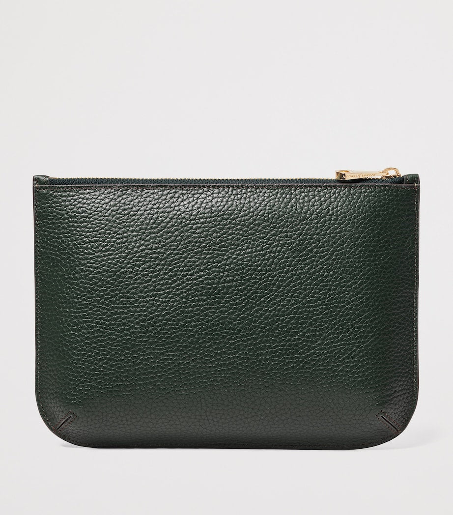 Green Large Leather Ella Pouch