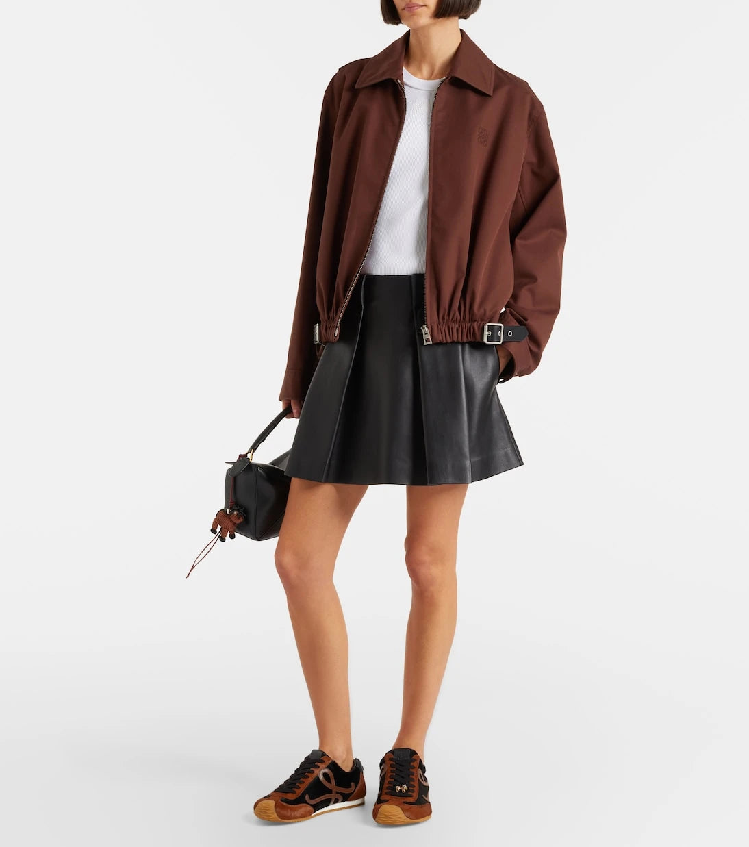 Loewe - Pleated leather miniskirt