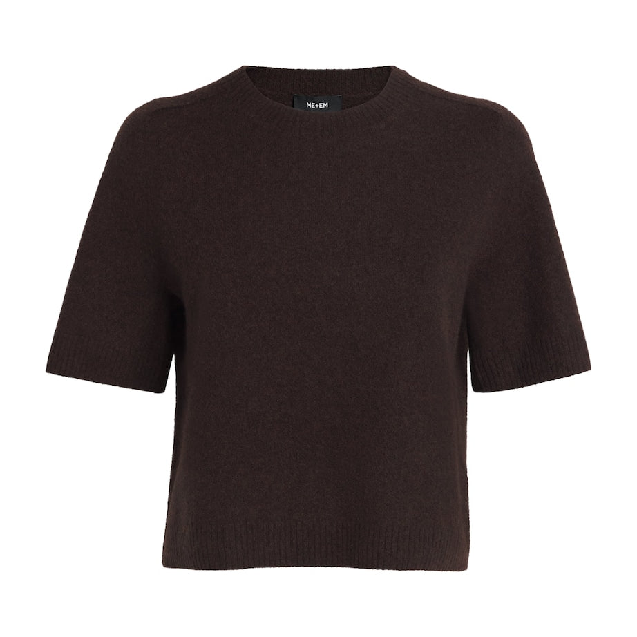ME+EM Brown Felted Merino Wool T-Shirt
