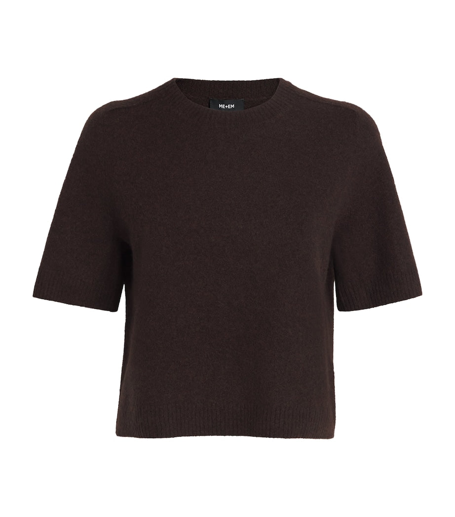 ME+EM Brown Felted Merino Wool T-Shirt