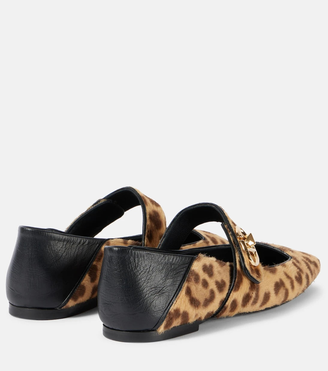 Valentino Garavani - VLogo Locker leopard-print Mary Jane flats