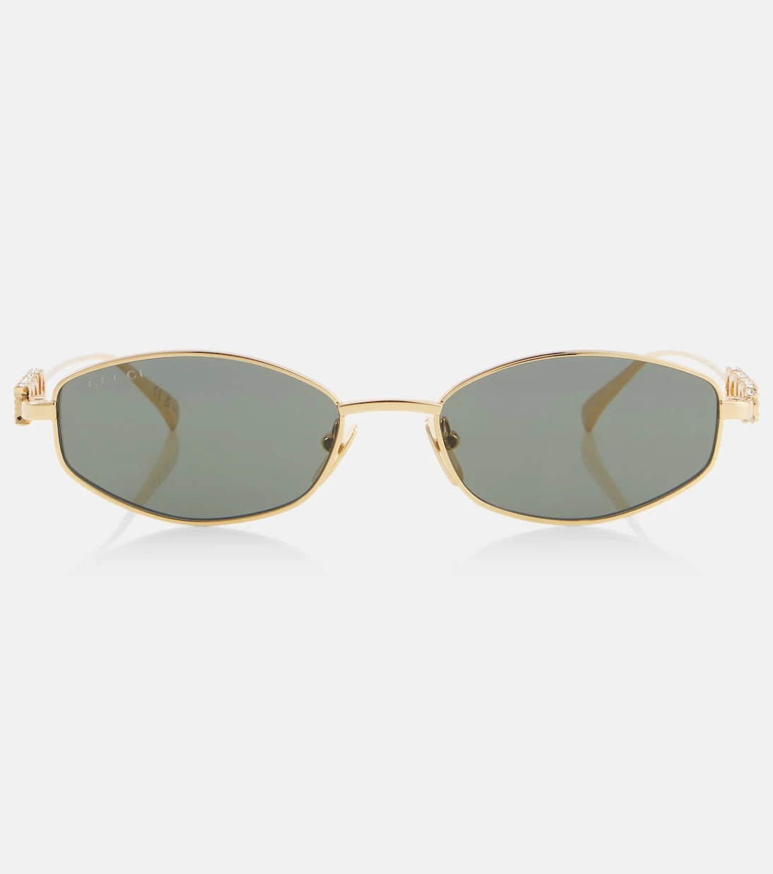 Gucci - نظارات شمسية بيضاوية مزينة بالشعار