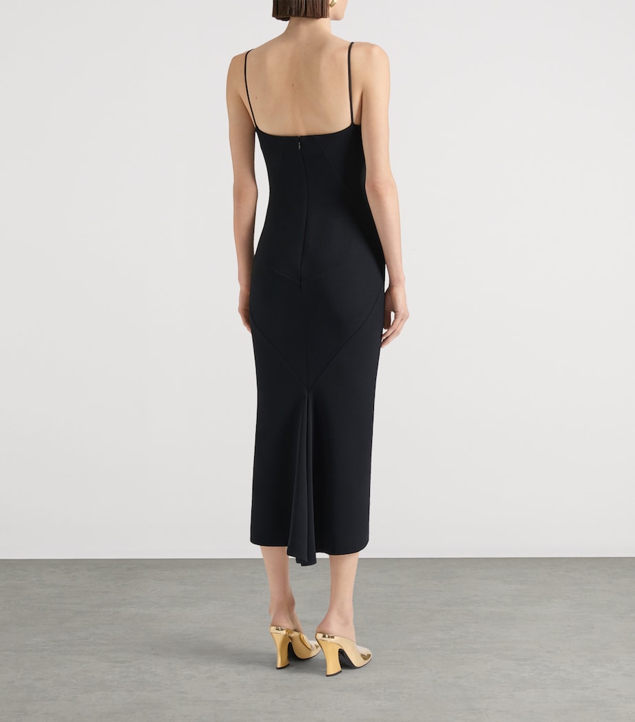 Givenchy Black Square-Neck Midi Dress