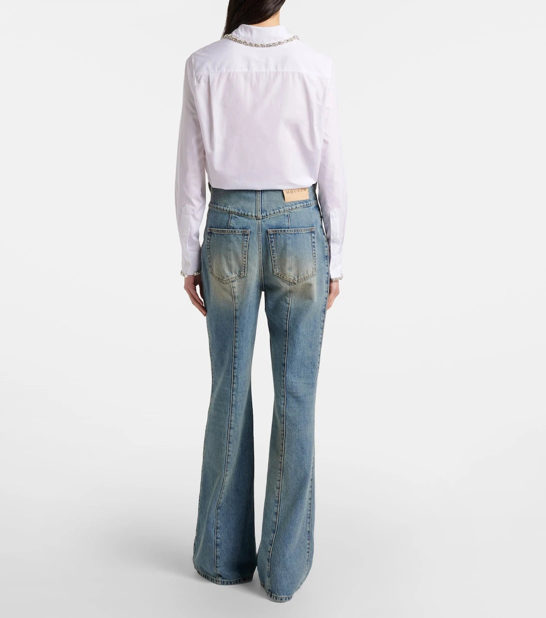 McQueen - Yüksek belli geniş paça jean