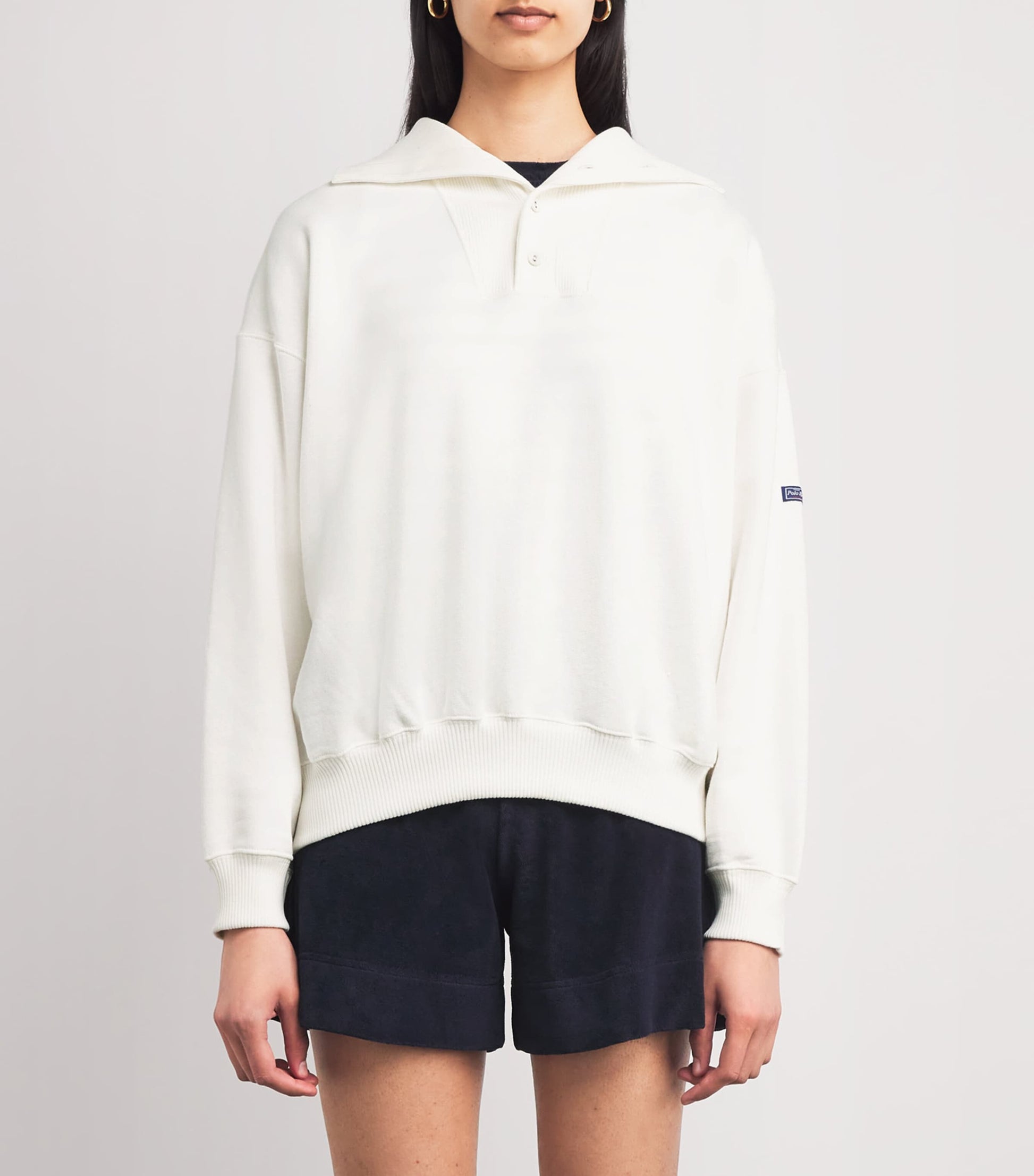Polo Ralph Lauren White Collared Sweatshirt