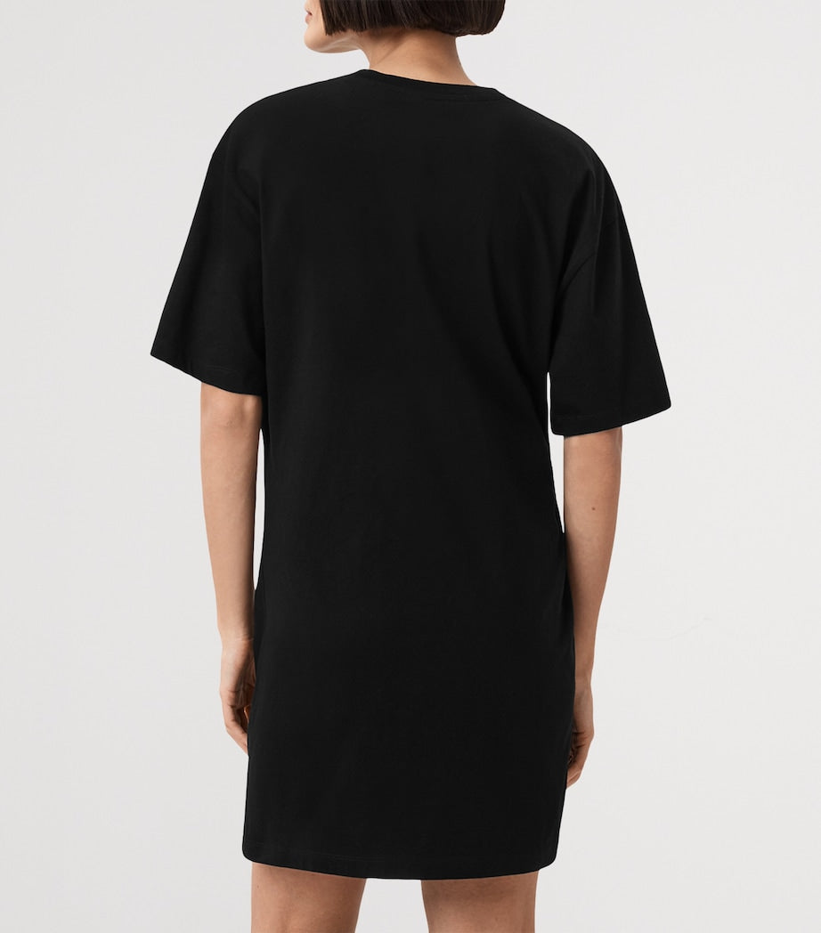 AllSaints Black Organic Cotton Ivana Naiema T-Shirt Dress