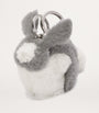 Grey Shearling Bunny Bag Charm