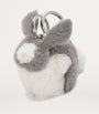 LOEWE Grey Shearling Bunny Bag Charm