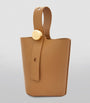 LOEWE Brown Mini Leather Pebble Bucket Bag