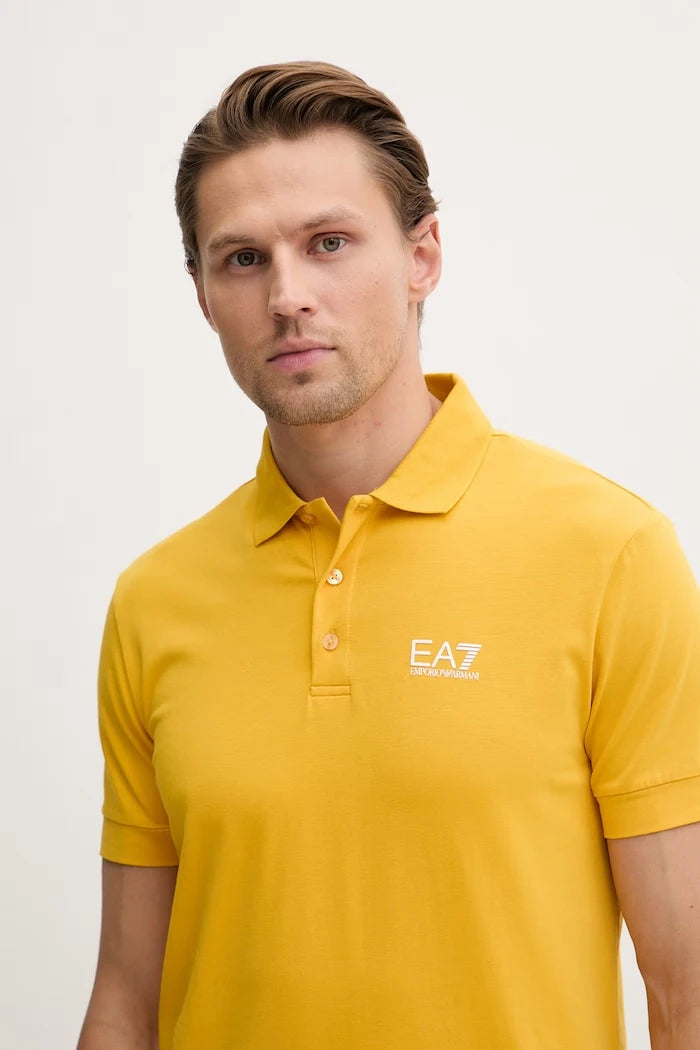 EA7 Emporio Armani erkek pamuklu elastan yakalı tişört