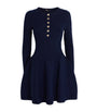 Maje Blue Ribbed Knitted Mini Dress