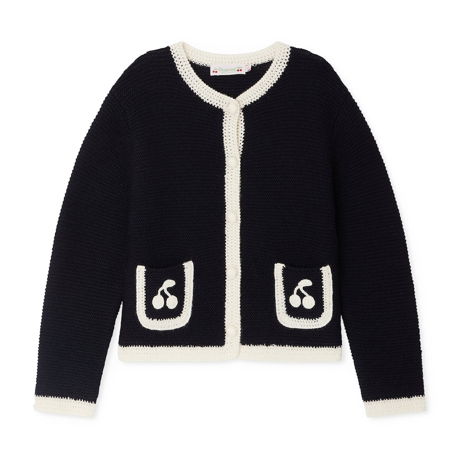 Wool Cherry-Crochet Elaia Cardigan (4-8 Years)