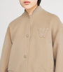 Weekend Max Mara Beige Wool-Blend Bomber Jacket