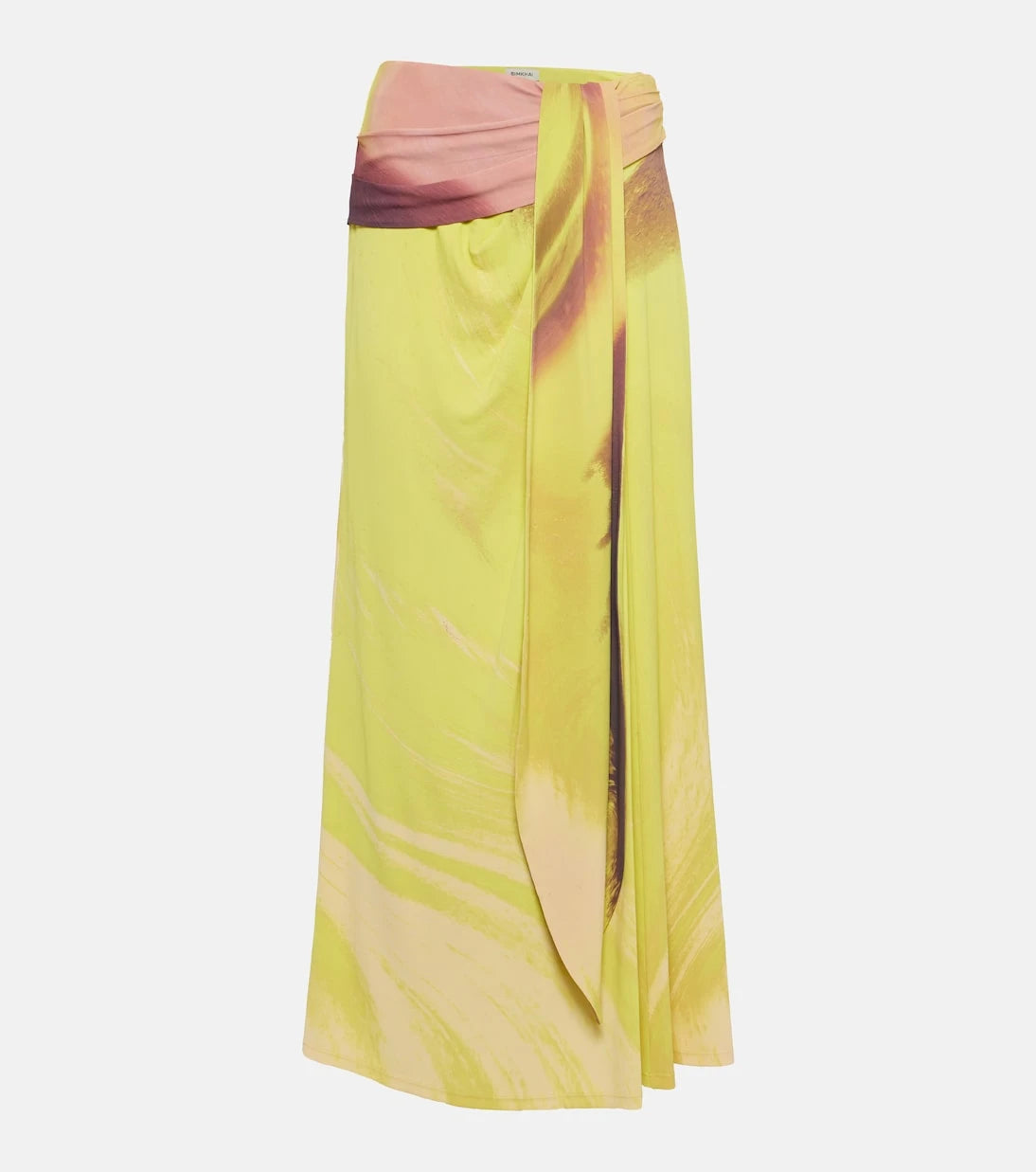 Simkhai - Anika printed draped midi skirt