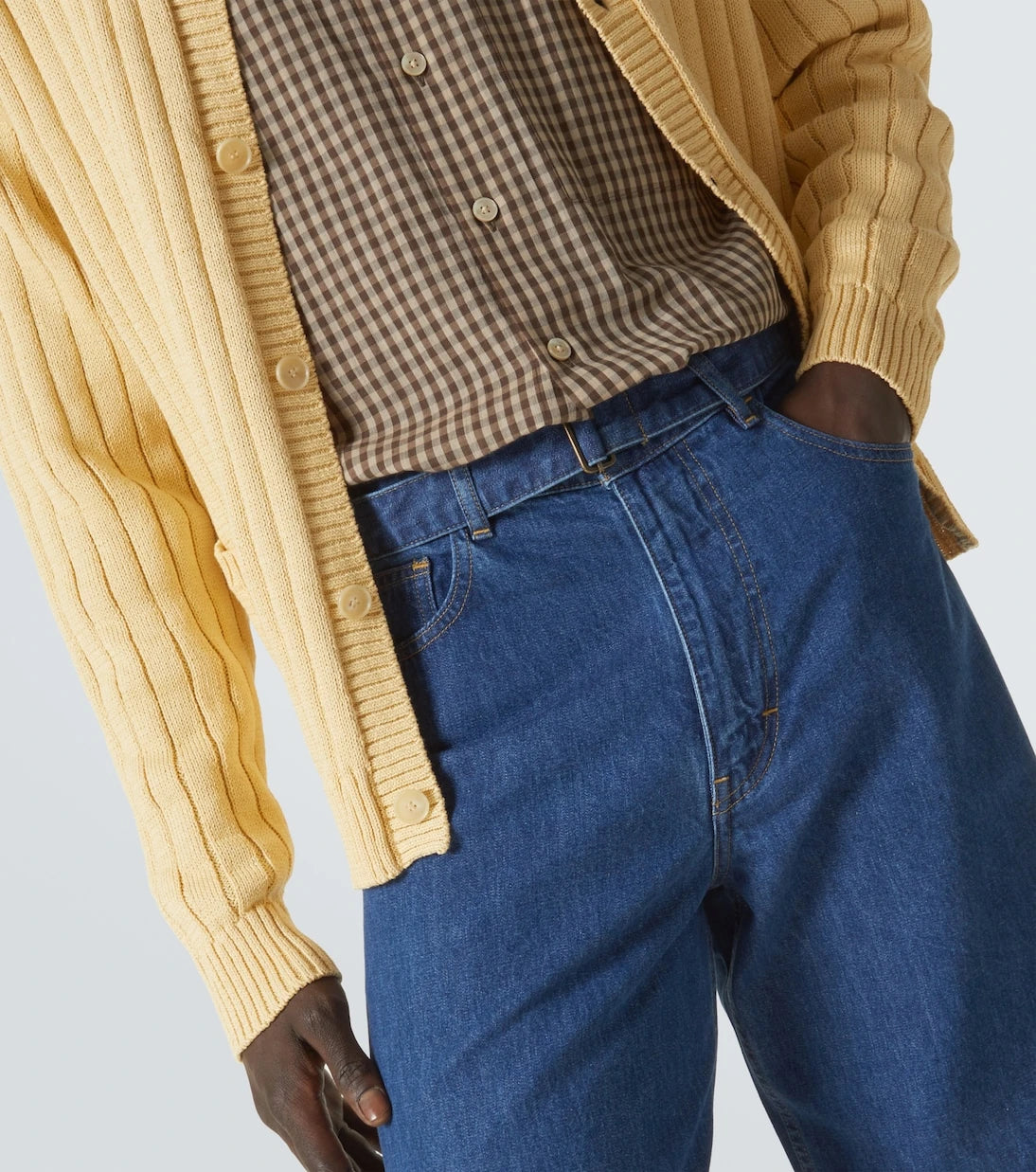 Auralee - Belted straight jeans