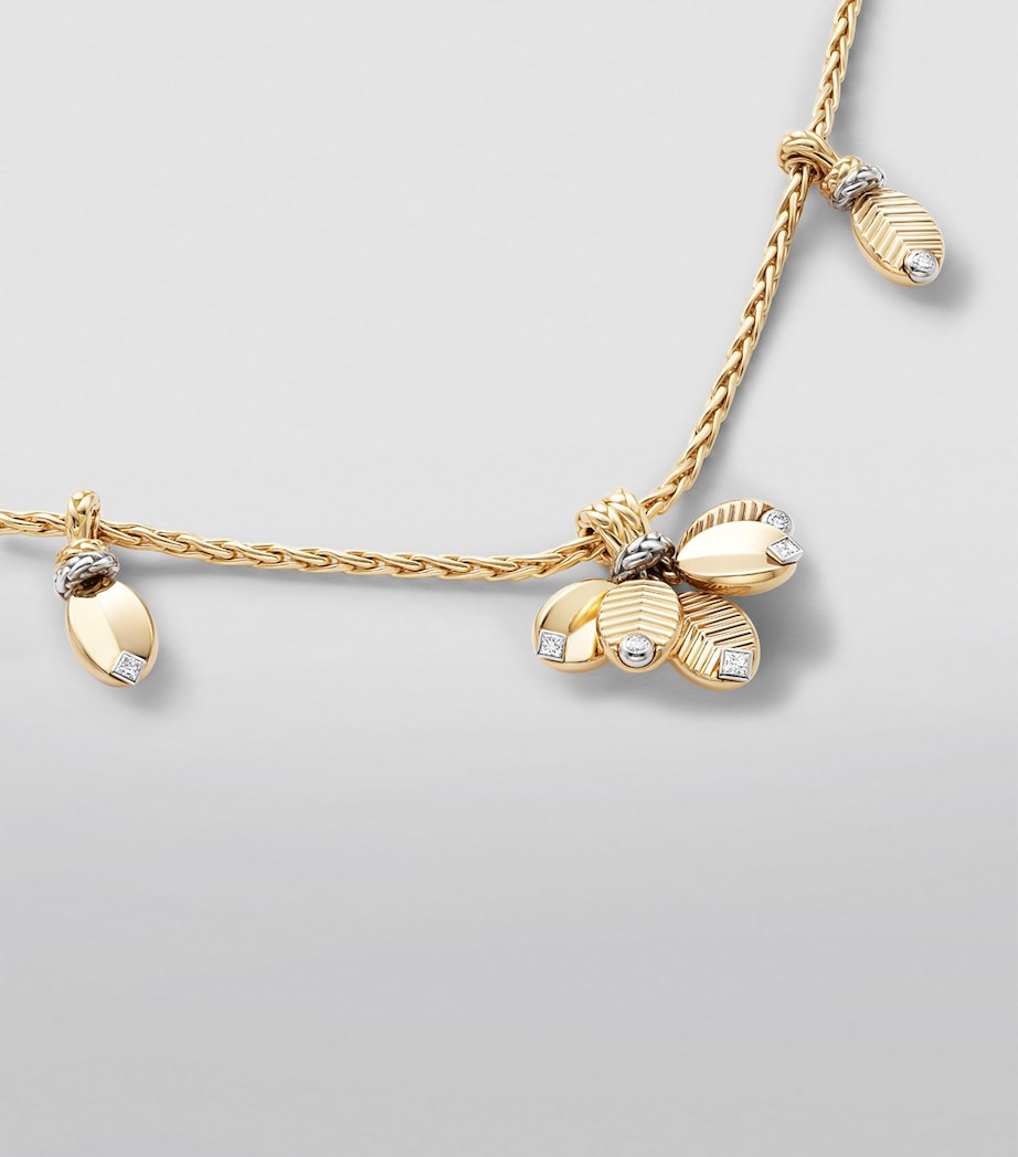 Yellow Gold and Diamond Grain de Café Necklace