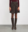 Brown Virgin Wool Mini Skirt
