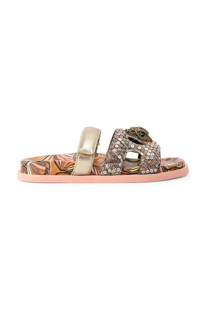 Kurt Geiger London kadın düz taban Eagle Cut Out Sandalet
