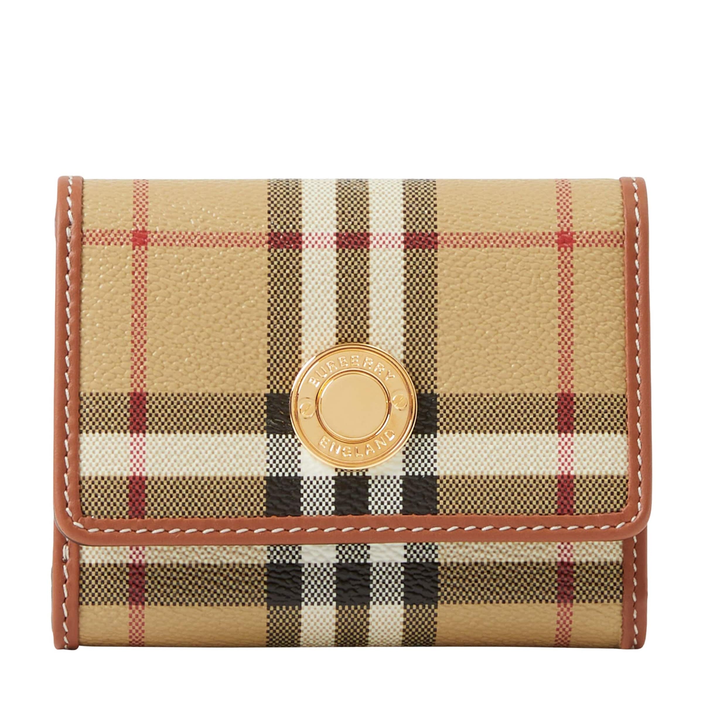 Brown Check Folding Wallet