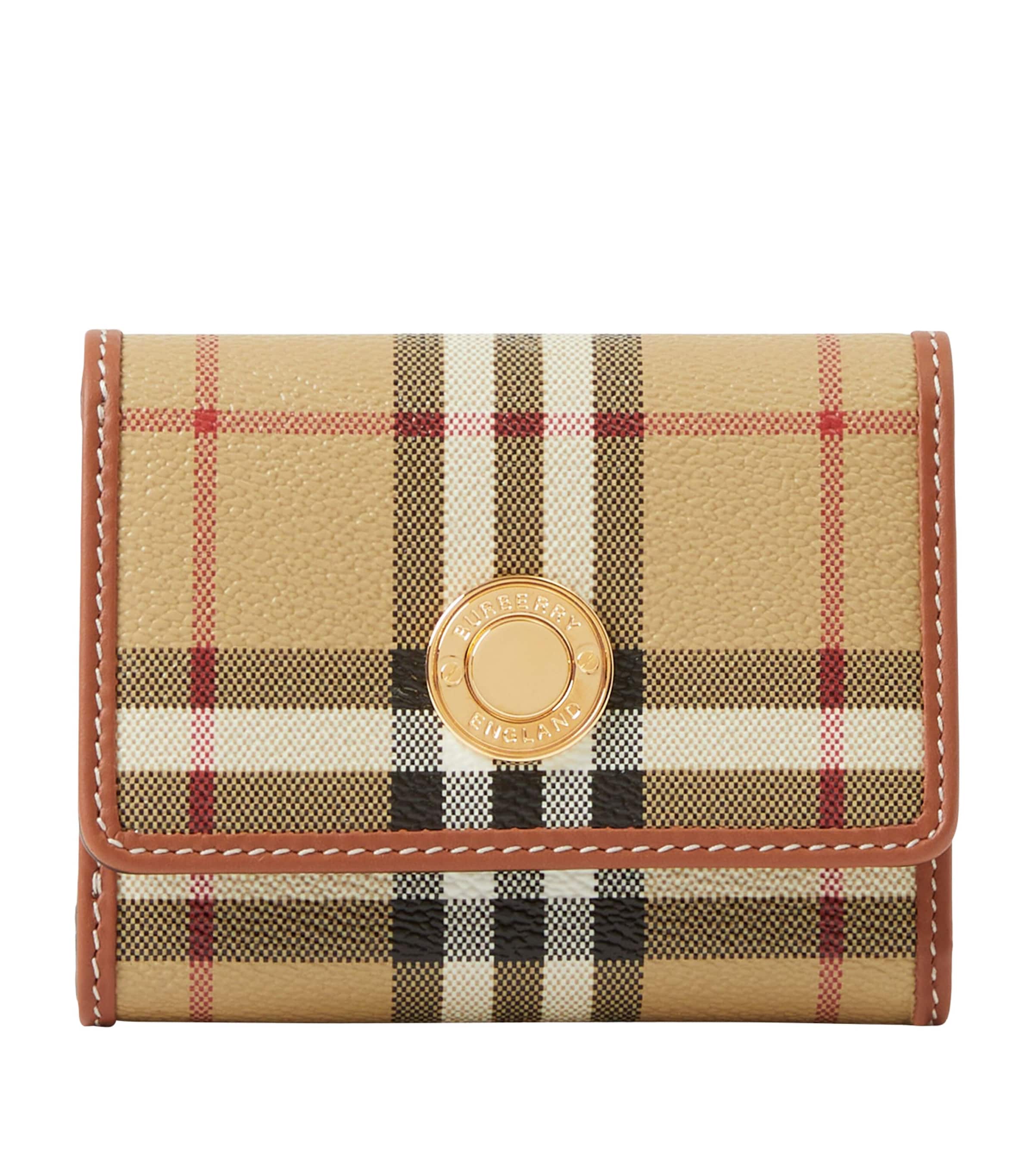 Brown Check Folding Wallet