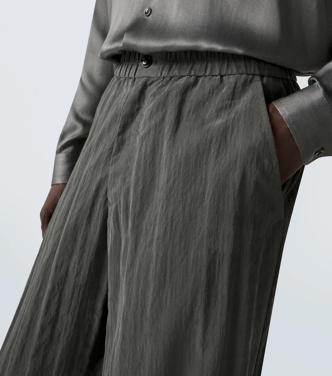 Giorgio Armani - Pleated canvas wide-leg pants