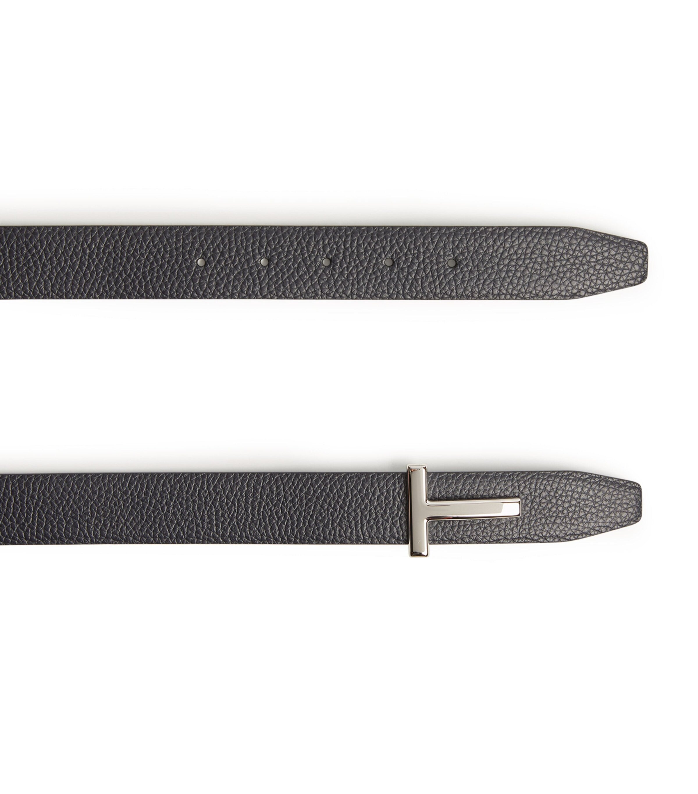 Leather Reversible T Icon Belt