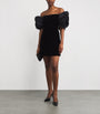 Carolina Herrera Stretch-Velvet Rosette Mini Dress