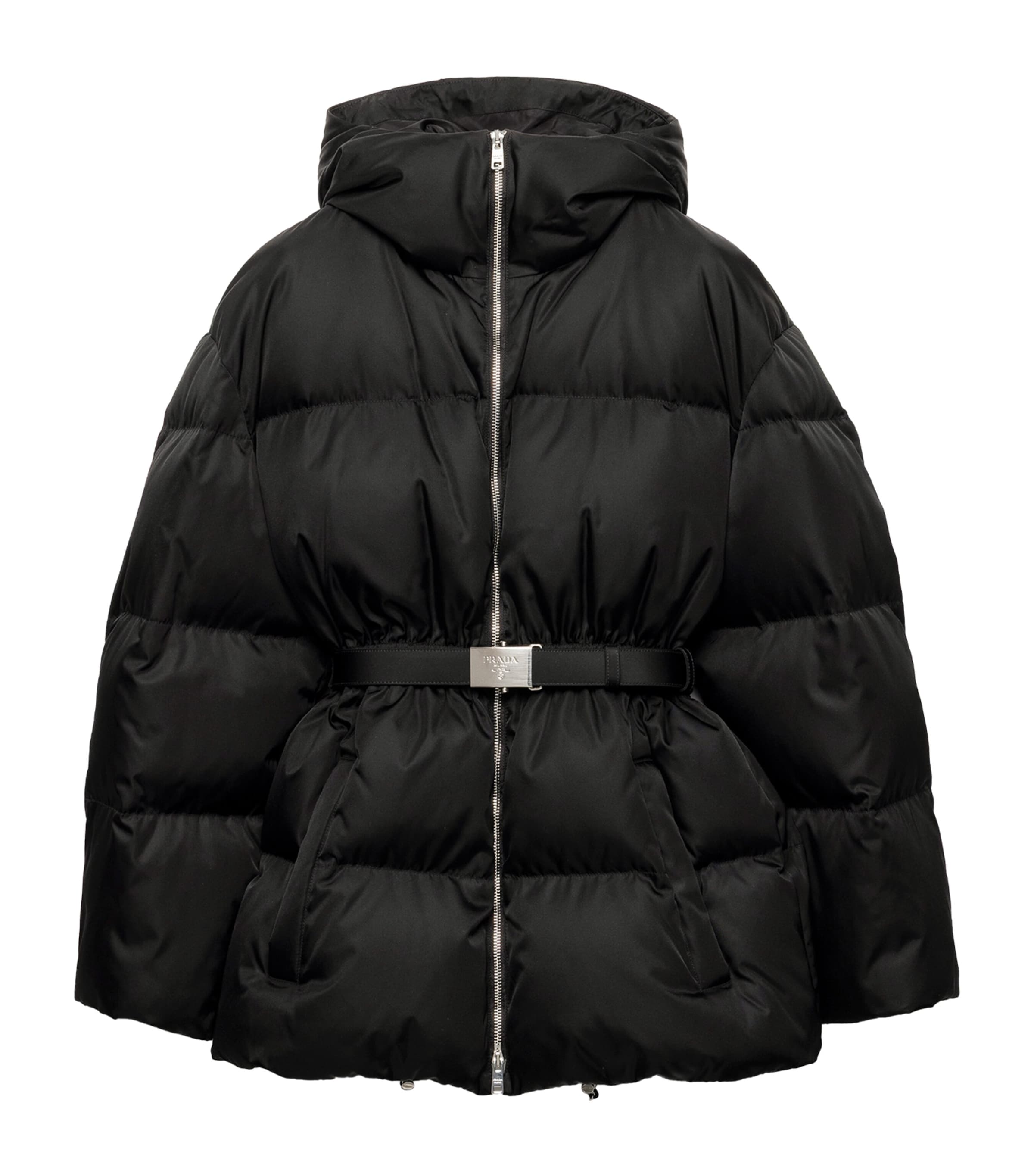 Prada Black Down Re-Nylon Hooded Jacket