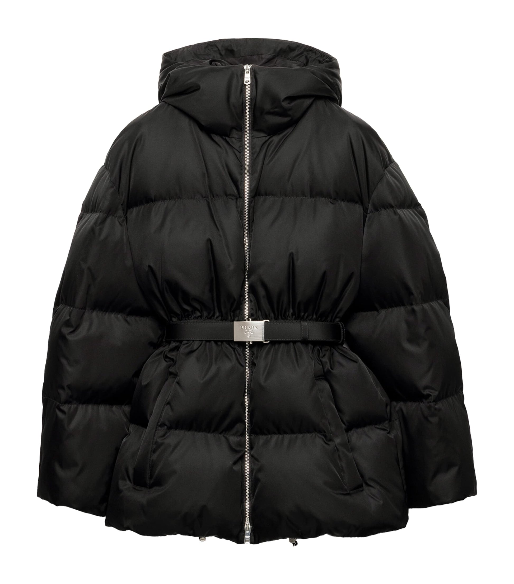 Prada Black Down Re-Nylon Hooded Jacket